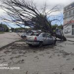 Шквальний вітер на Черкащині: дерева падали на лікарню та дороги, рятувальники працювали у посиленому режимі