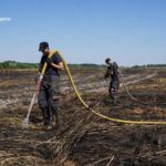 На Черкащині понад 4 гектари у вогні: рятувальники безперервно гасять масштабну пожежу торфовищ