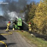 На Уманщині під час руху загорівся комбайн: вогонь знищив кабіну та моторний відсік